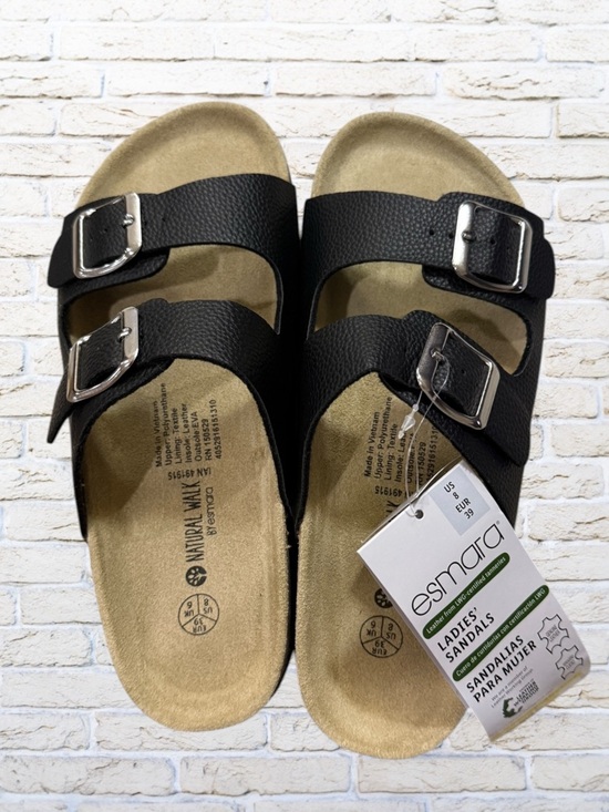 Shoes - NWT Esmara Black Double-Buckle Slide Sandals Size 8